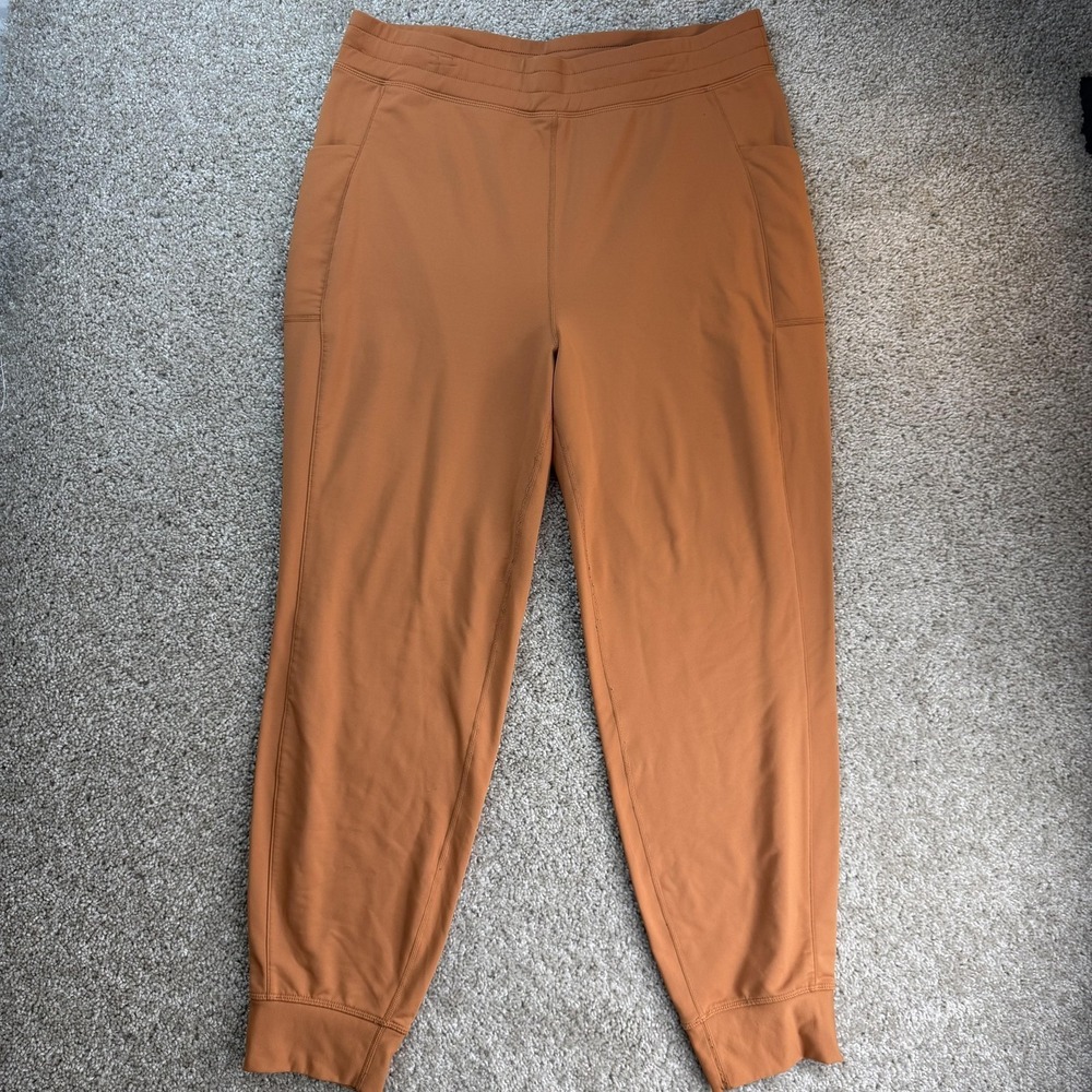 Fabletics Jogger Pants Womens XL Orange Knit Ankle Tapered Pockets Yoga Gym
